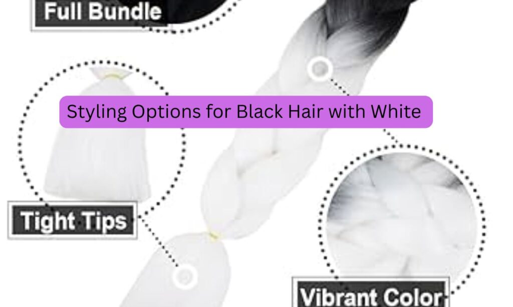 black hair with white tips